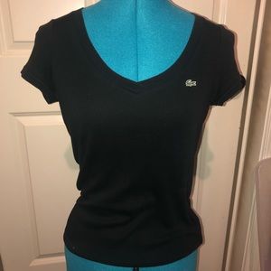Lacoste black v neck tee